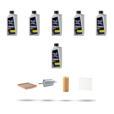 Kit tagliando 4 FILTRI e 6L OLIO compatibile con Volvo V50 2.4 103Kw dal 2004 al 2010