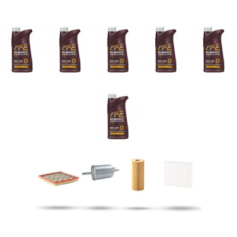 Kit tagliando 4 FILTRI e 6L OLIO compatibile con Volvo V50 2.4 103Kw dal 2004 al 2010
