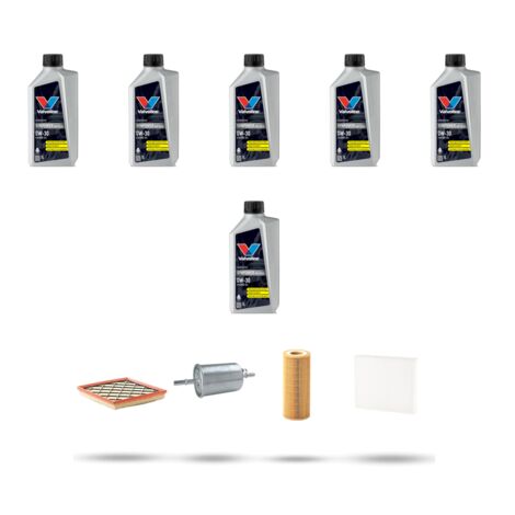 Kit tagliando 4 FILTRI e 6L OLIO compatibile con Volvo V50 2.4 125Kw dal 2004 al 2010