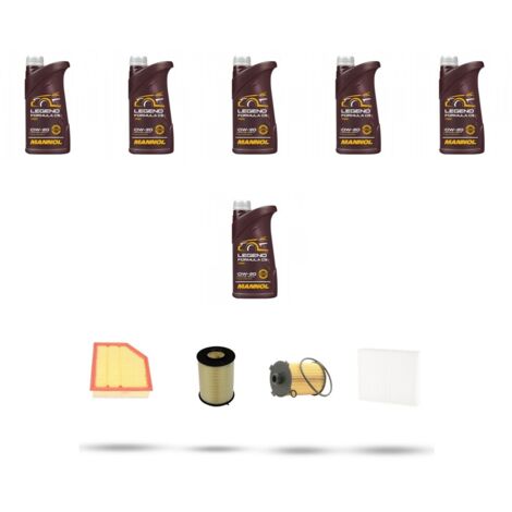 Kit tagliando 4 FILTRI e 6L OLIO compatibile con Volvo V60 2.0 D4 133kw Dal 2013