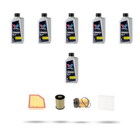 Kit tagliando 4 FILTRI e 6L OLIO compatibile con Volvo V60 2.0 D4 140kw Dal 2015
