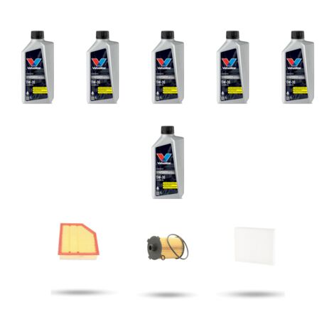 Kit tagliando 4 FILTRI e 6L OLIO compatibile con Volvo V60 2.0 T6 225kw Dal 2013