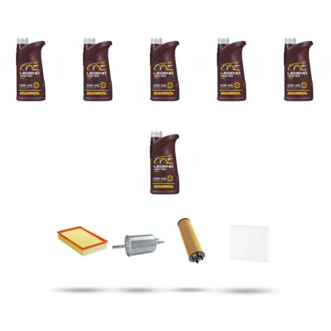 Kit tagliando 4 FILTRI e 6L OLIO compatibile con Volvo V70 II 2.4 20V Turbo 147Kw dal 2000 al 2002