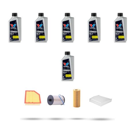Kit tagliando 4 FILTRI e 6L OLIO compatibile con Volvo V70 II 2.4 D 93Kw dal 2005 al 2007