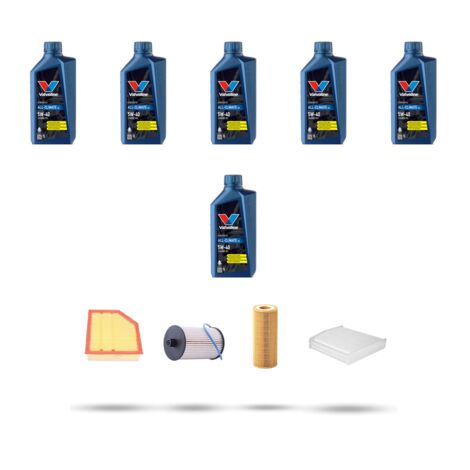Kit tagliando 4 FILTRI e 6L OLIO compatibile con Volvo V70 II 2.4 D 96Kw dal 2001 al 2007