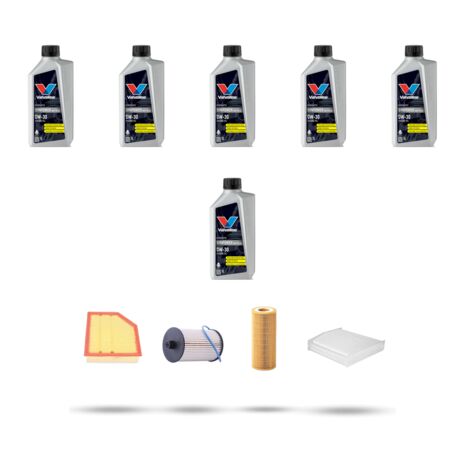 Kit tagliando 4 FILTRI e 6L OLIO compatibile con Volvo V70 II 2.4 D5 136Kw dal 2005 al 2007