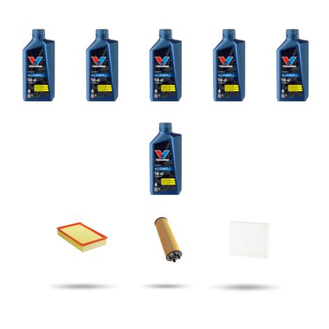Kit tagliando 4 FILTRI e 6L OLIO compatibile con Volvo V70 II 2.5 R AWD 211Kw dal 2003 al 2007