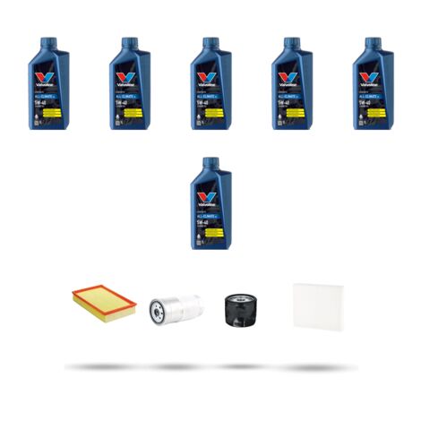 Kit tagliando 4 FILTRI e 6L OLIO compatibile con Volvo V70 II 2.5 TDi 103Kw dal 2000 al 2001