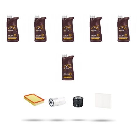 Kit tagliando 4 FILTRI e 6L OLIO compatibile con Volvo V70 II 2.5 TDi 103Kw dal 2000 al 2001
