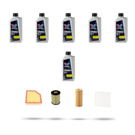 Kit tagliando 4 FILTRI e 6L OLIO compatibile con Volvo V70 III 2.0 D3 (135) 100kw Dal 2010