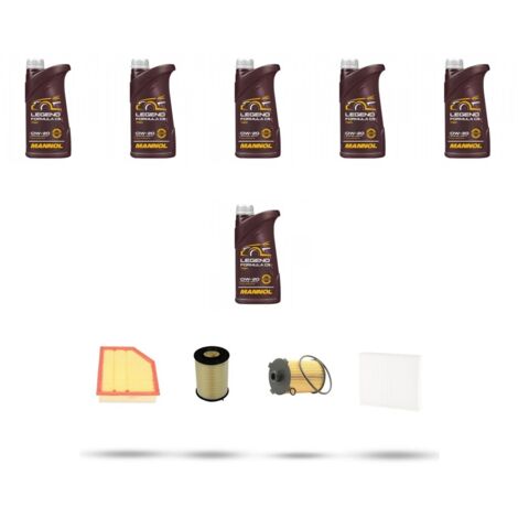 Kit tagliando 4 FILTRI e 6L OLIO compatibile con Volvo V70 III 2.0 D4 133kw Dal 2013
