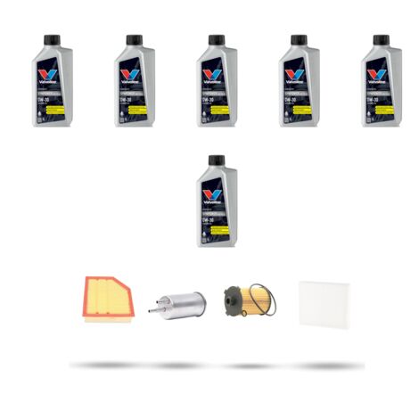 Kit tagliando 4 FILTRI e 6L OLIO compatibile con Volvo V70 III 2.0 T4 140Kw dal 2015 al 2016