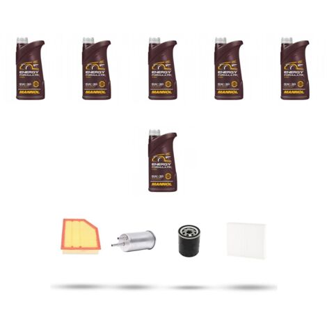 Kit tagliando 4 FILTRI e 6L OLIO compatibile con Volvo V70 III 2.0 T5 177Kw dal 2010 al 2014
