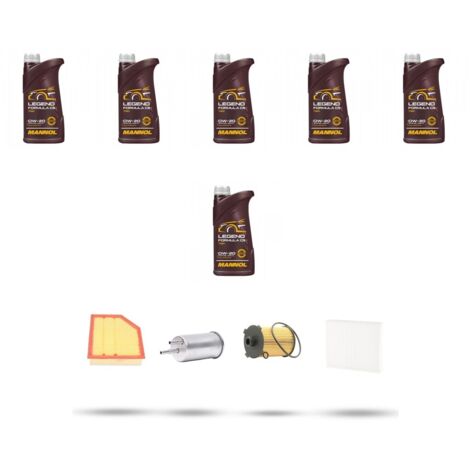 Kit tagliando 4 FILTRI e 6L OLIO compatibile con Volvo V70 III 2.0 T5 180Kw dal 2013 al 2016