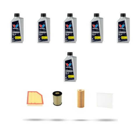Kit tagliando 4 FILTRI e 6L OLIO compatibile con Volvo V70 III 2.4 D5 136kw Dal 2007