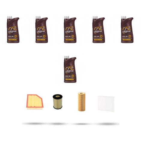 Kit tagliando 4 FILTRI e 6L OLIO compatibile con Volvo V70 III 2.4 D5 158kw Dal 2011