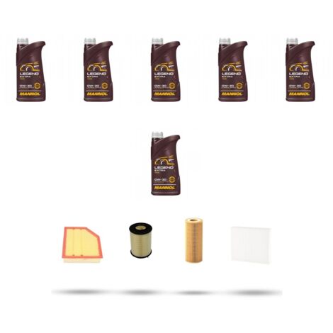 Kit tagliando 4 FILTRI e 6L OLIO compatibile con Volvo XC60 2.0 D3 100kw Dal 2012