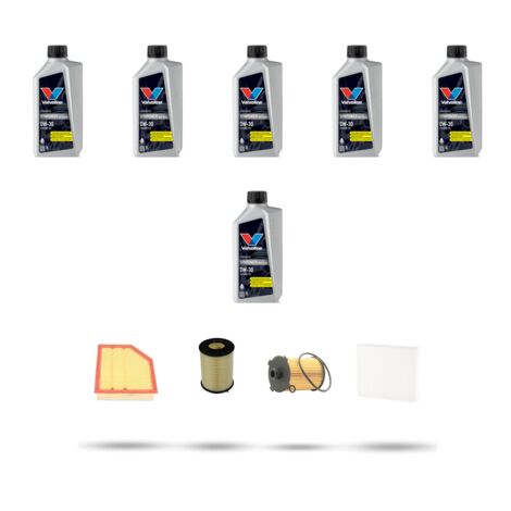 Kit tagliando 4 FILTRI e 6L OLIO compatibile con Volvo XC60 2.0 D3 110kw Dal 2015