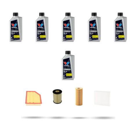 Kit tagliando 4 FILTRI e 6L OLIO compatibile con Volvo XC60 2.4 D5 151kw Dal 2009