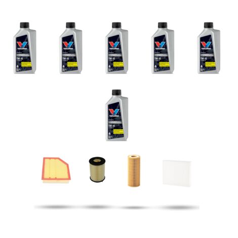 Kit tagliando 4 FILTRI e 6L OLIO compatibile con Volvo XC70 II 2.4 D 120kw dal 2007