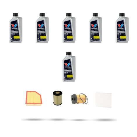Kit tagliando 4 FILTRI e 6L OLIO compatibile con Volvo XC70 II 2.4 D5 136kw dal 2007