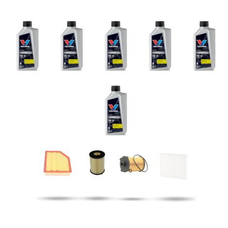 Kit tagliando 4 FILTRI e 6L OLIO compatibile con Volvo XC70 II 2.4 D5 162kw dal 2015