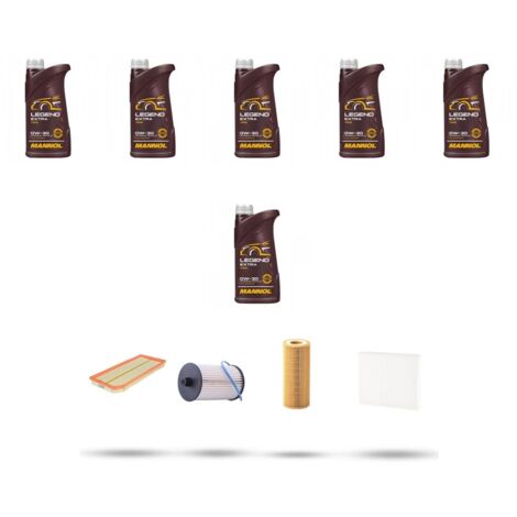 Kit tagliando 4 FILTRI e 6L OLIO compatibile con Volvo XC90 2.4 D4/D5 120Kw dal 2002 al 2014
