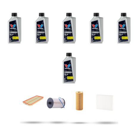 Kit tagliando 4 FILTRI e 6L OLIO compatibile con Volvo XC90 2.4 D5 136Kw dal 2005 al 2010