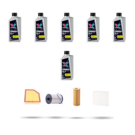 Kit tagliando 4 FILTRI e 6L OLIO compatibile con Volvo XC90 2.4 D5 155Kw dal 2013 al 2014