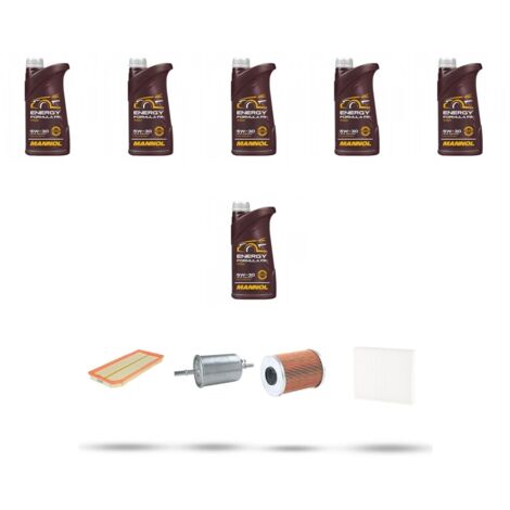 Kit tagliando 4 FILTRI e 6L OLIO compatibile con Volvo XC90 2.5 T 154Kw dal 2002 al 2006