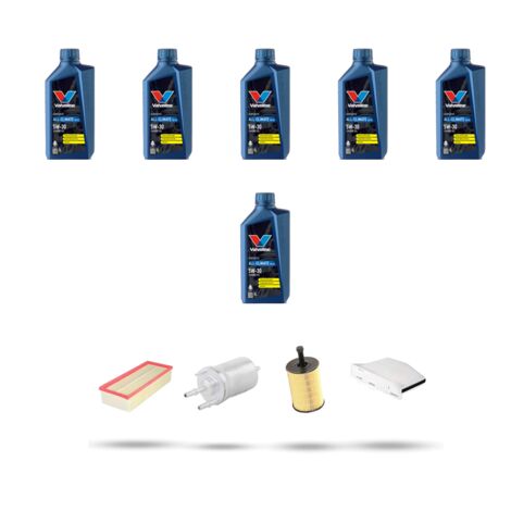 Kit tagliando 4 FILTRI e 6L OLIO compatibile con Vw Eos 3.2 V6 184Kw dal 2006 al 2009