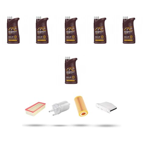 Kit tagliando 4 FILTRI e 6L OLIO compatibile con Vw Jetta IV (162) 1.8 TSI 125kw Dal 2013