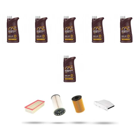 Kit tagliando 4 FILTRI e 6L OLIO compatibile con Vw Jetta IV (162) 2.0 TDI 110kw Dal 2014
