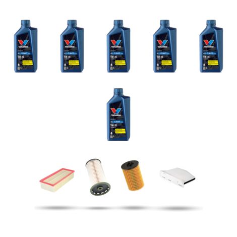 Kit tagliando 4 FILTRI e 6L OLIO compatibile con Vw Jetta IV (162) 2.0 TDI 110kw Dal 2014