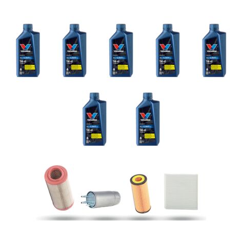 Kit tagliando 4 FILTRI e 7L OLIO compatibile con Alfa Romeo 159 (939) 2.4 Jtdm 20v 147kw dal 2005 al 2011