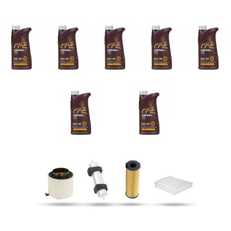 Kit tagliando 4 FILTRI e 7L OLIO compatibile con Audi A4 (B8) 3.0 tdi 155kw dal 2008 al 2012