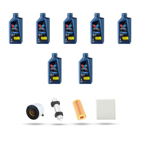 Kit tagliando 4 FILTRI e 7L OLIO compatibile con Audi A5 (F53,F5P,F5A,F5F) 45 TDI 170kw 2018