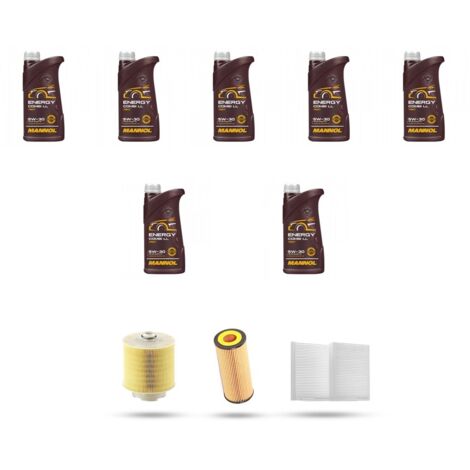 Kit tagliando 4 FILTRI e 7L OLIO compatibile con Audi A6 II (C6) 3.2 FSI v6 195kw dal 2009 al 2011