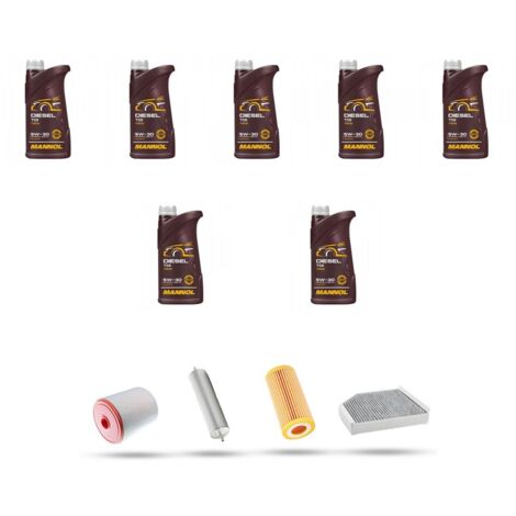 Kit tagliando 4 FILTRI e 7L OLIO compatibile con Audi A7 (4GA,4GF) 3.0 tdi 160kw 2014