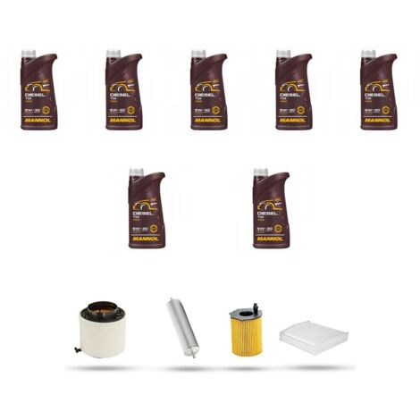 Kit tagliando 4 FILTRI e 7L OLIO compatibile con Audi Q5 (8RB) 3.0 tdi 176kw dal 2008