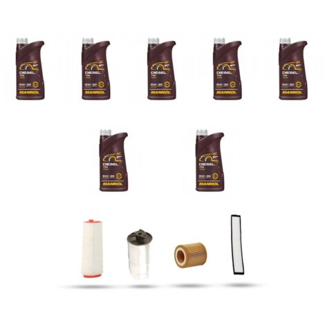 Kit tagliando 4 FILTRI e 7L OLIO compatibile con Bmw serie 3 (E46) 330d 135kw dal 1999 al 2003