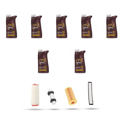 Kit tagliando 4 FILTRI e 7L OLIO compatibile con Bmw serie 3 (E46) 330d 150kw dal 2003 al 2007