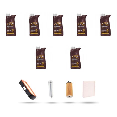 Kit tagliando 4 FILTRI e 7L OLIO compatibile con Bmw serie 3 Gt (F34) 330d 190kw dal 2014