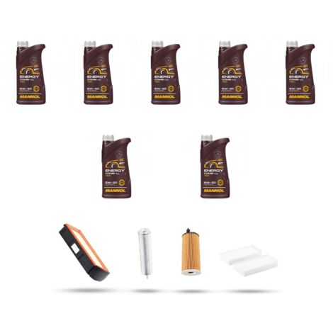 Kit tagliando 4 FILTRI e 7L OLIO compatibile con Bmw serie 6 (F12, F13) 640d 230kw dal 2011