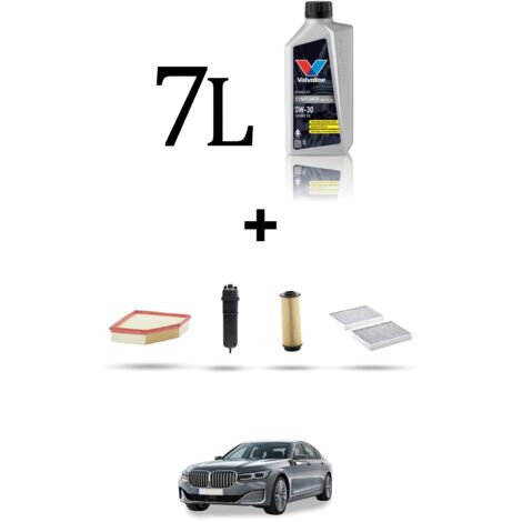 Kit tagliando 4 FILTRI e 7L OLIO compatibile con Bmw serie 7 (G11,G12) 730d 155kw dal 2020