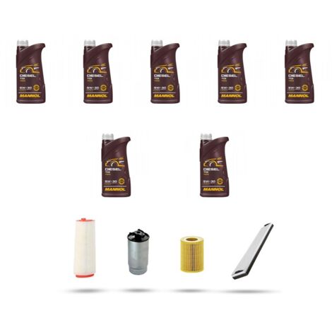 Kit tagliando 4 FILTRI e 7L OLIO compatibile con Bmw x5 (E53) 3.0TDS 135kw dal 2000