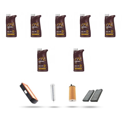 Kit tagliando 4 FILTRI e 7L OLIO compatibile con Bmw x5 (F15,F85) 30d 210kw dal 2013