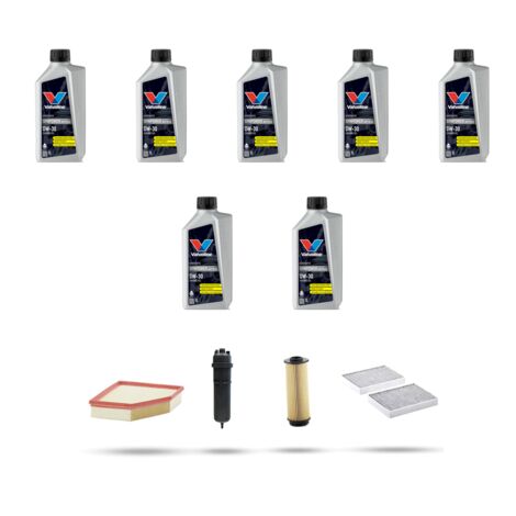 Kit tagliando 4 FILTRI e 7L OLIO compatibile con Bmw x5 (G05,F95) 30d hybrid 183kw dal 2020