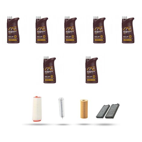 Kit tagliando 4 FILTRI e 7L OLIO compatibile con Bmw x6 (E71) 30dx 173kw dal 2008 al 2010