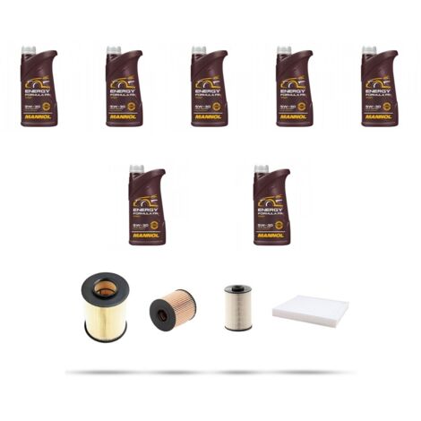 Kit tagliando 4 FILTRI e 7L OLIO compatibile con Ford Focus III 2.0 Tdci 120kw dal 2011